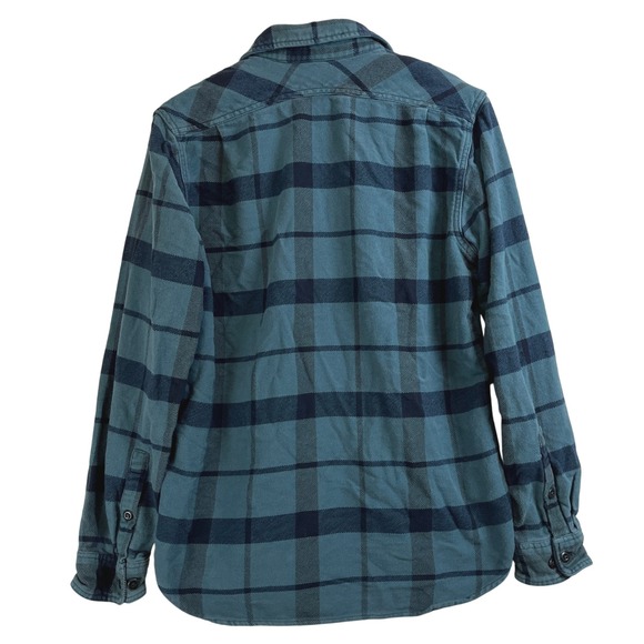 Filson Flannel Work Shirt Blue Navy Plaid Long Sleeve Button Up Mens M‎ Cotton - Picture 2 of 8